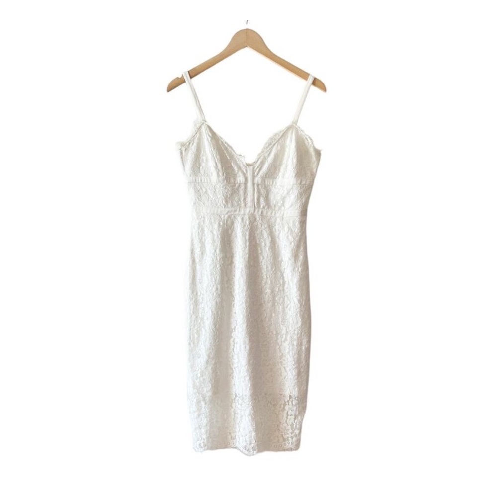 KEEPSAKE the Label Lace Bodycon Sleeveless Dress White Size Medium